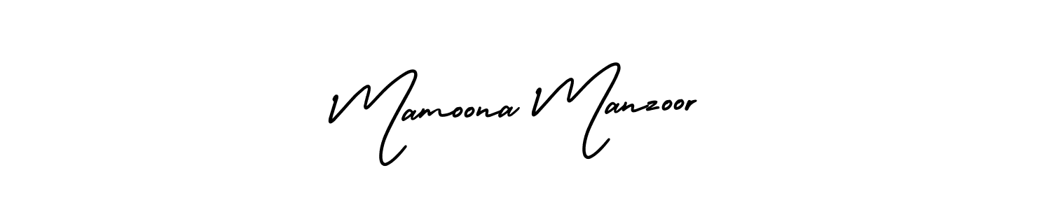 It looks lik you need a new signature style for name Mamoona Manzoor. Design unique handwritten (AmerikaSignatureDemo-Regular) signature with our free signature maker in just a few clicks. Mamoona Manzoor signature style 3 images and pictures png