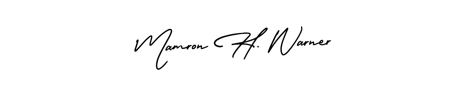 Check out images of Autograph of Mamron H. Warner name. Actor Mamron H. Warner Signature Style. AmerikaSignatureDemo-Regular is a professional sign style online. Mamron H. Warner signature style 3 images and pictures png