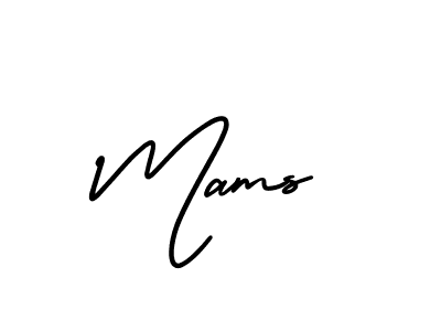 Make a beautiful signature design for name Mams. With this signature (AmerikaSignatureDemo-Regular) style, you can create a handwritten signature for free. Mams signature style 3 images and pictures png