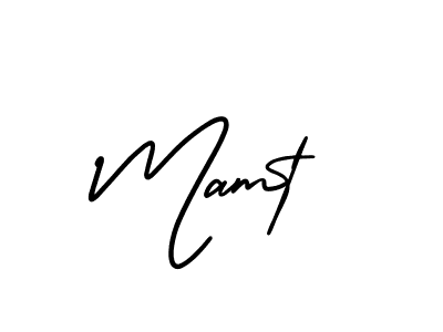 You should practise on your own different ways (AmerikaSignatureDemo-Regular) to write your name (Mamt) in signature. don't let someone else do it for you. Mamt signature style 3 images and pictures png