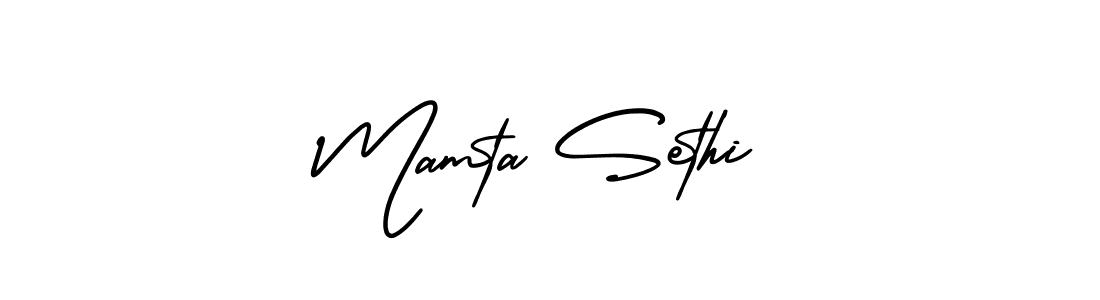 The best way (AmerikaSignatureDemo-Regular) to make a short signature is to pick only two or three words in your name. The name Mamta Sethi include a total of six letters. For converting this name. Mamta Sethi signature style 3 images and pictures png