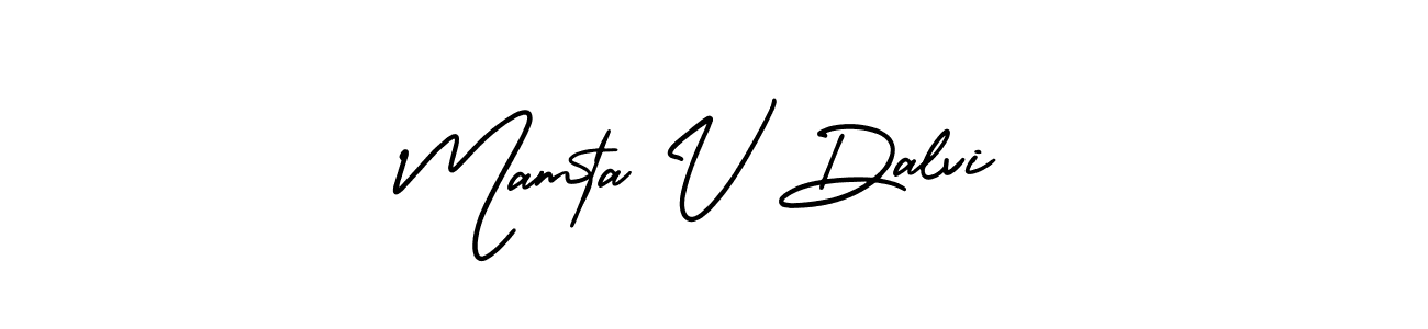 You should practise on your own different ways (AmerikaSignatureDemo-Regular) to write your name (Mamta V Dalvi) in signature. don't let someone else do it for you. Mamta V Dalvi signature style 3 images and pictures png