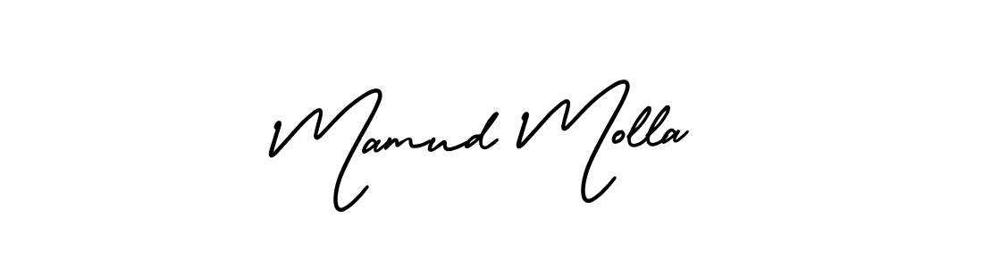 The best way (AmerikaSignatureDemo-Regular) to make a short signature is to pick only two or three words in your name. The name Mamud Molla include a total of six letters. For converting this name. Mamud Molla signature style 3 images and pictures png