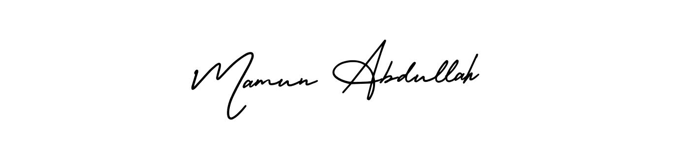 This is the best signature style for the Mamun Abdullah name. Also you like these signature font (AmerikaSignatureDemo-Regular). Mix name signature. Mamun Abdullah signature style 3 images and pictures png