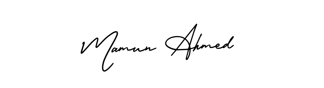 You should practise on your own different ways (AmerikaSignatureDemo-Regular) to write your name (Mamun Ahmed) in signature. don't let someone else do it for you. Mamun Ahmed signature style 3 images and pictures png