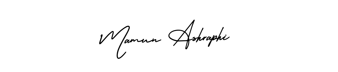 This is the best signature style for the Mamun Ashraphi name. Also you like these signature font (AmerikaSignatureDemo-Regular). Mix name signature. Mamun Ashraphi signature style 3 images and pictures png