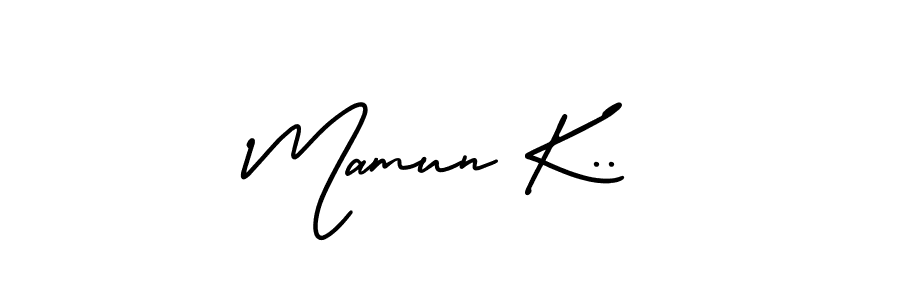 You can use this online signature creator to create a handwritten signature for the name Mamun K... This is the best online autograph maker. Mamun K.. signature style 3 images and pictures png