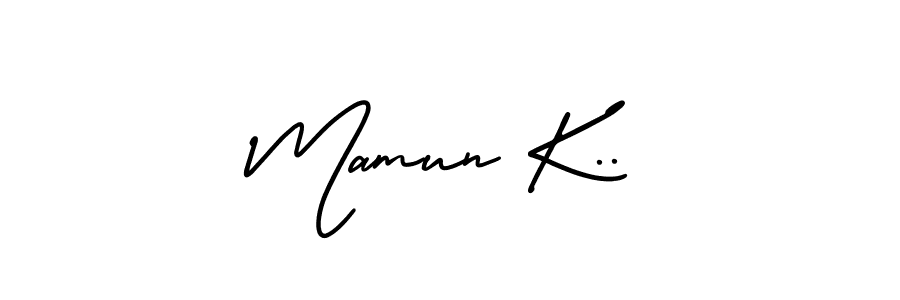 You can use this online signature creator to create a handwritten signature for the name Mamun K... This is the best online autograph maker. Mamun K.. signature style 3 images and pictures png