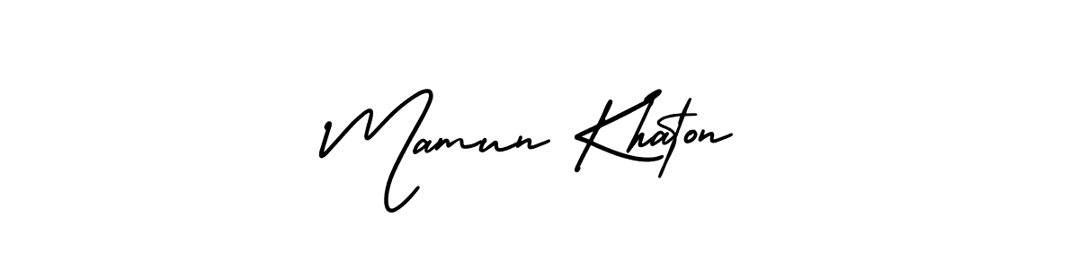 Use a signature maker to create a handwritten signature online. With this signature software, you can design (AmerikaSignatureDemo-Regular) your own signature for name Mamun Khaton. Mamun Khaton signature style 3 images and pictures png