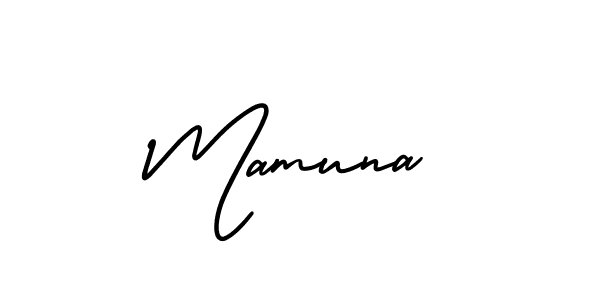 How to Draw Mamuna signature style? AmerikaSignatureDemo-Regular is a latest design signature styles for name Mamuna. Mamuna signature style 3 images and pictures png