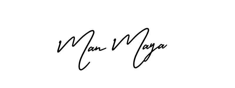 Make a beautiful signature design for name Man Maya. With this signature (AmerikaSignatureDemo-Regular) style, you can create a handwritten signature for free. Man Maya signature style 3 images and pictures png