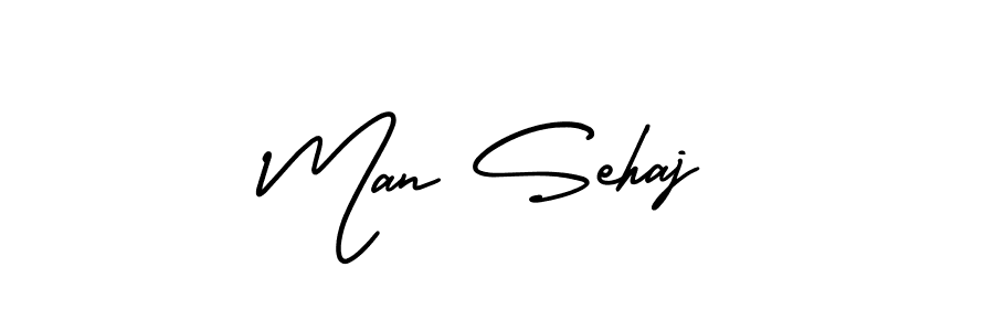 How to make Man Sehaj name signature. Use AmerikaSignatureDemo-Regular style for creating short signs online. This is the latest handwritten sign. Man Sehaj signature style 3 images and pictures png