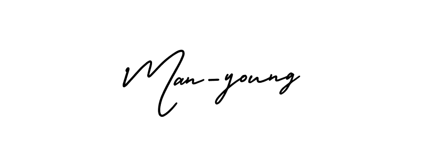 Make a beautiful signature design for name Man-young. With this signature (AmerikaSignatureDemo-Regular) style, you can create a handwritten signature for free. Man-young signature style 3 images and pictures png