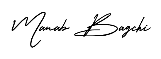 The AmerikaSignatureDemo-Regular font transforms the name Manab Bagchi into an executive sign with sharp precision and distinguished character. Manab Bagchi signature style 3 images and pictures png
