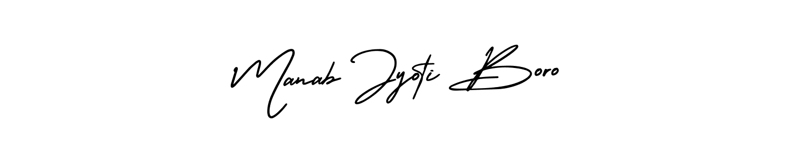 if you are searching for the best signature style for your name Manab Jyoti Boro. so please give up your signature search. here we have designed multiple signature styles  using AmerikaSignatureDemo-Regular. Manab Jyoti Boro signature style 3 images and pictures png