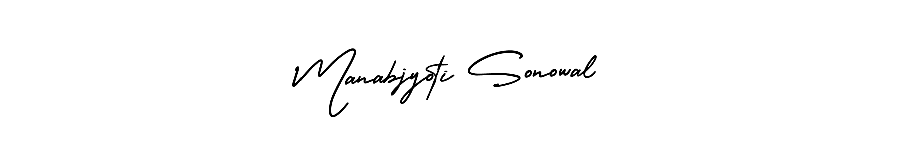 How to make Manabjyoti Sonowal signature? AmerikaSignatureDemo-Regular is a professional autograph style. Create handwritten signature for Manabjyoti Sonowal name. Manabjyoti Sonowal signature style 3 images and pictures png
