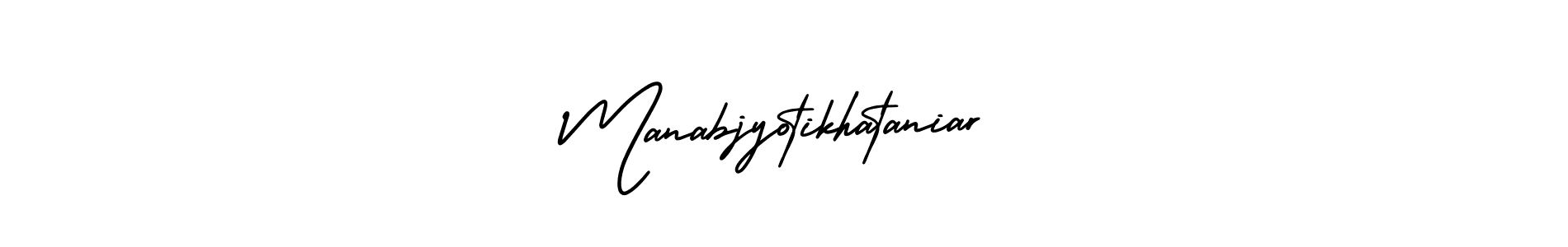 Also You can easily find your signature by using the search form. We will create Manabjyotikhataniar name handwritten signature images for you free of cost using AmerikaSignatureDemo-Regular sign style. Manabjyotikhataniar signature style 3 images and pictures png