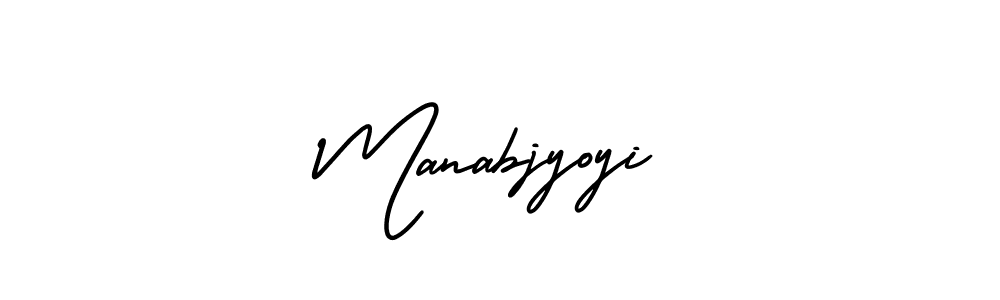 Make a beautiful signature design for name Manabjyoyi. With this signature (AmerikaSignatureDemo-Regular) style, you can create a handwritten signature for free. Manabjyoyi signature style 3 images and pictures png