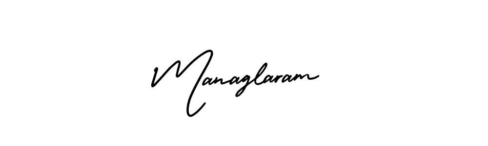 The best way (AmerikaSignatureDemo-Regular) to make a short signature is to pick only two or three words in your name. The name Managlaram include a total of six letters. For converting this name. Managlaram signature style 3 images and pictures png