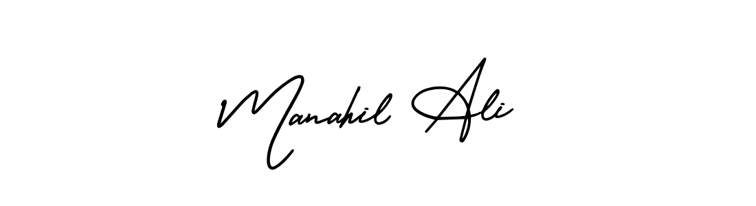 AmerikaSignatureDemo-Regular is a professional signature style that is perfect for those who want to add a touch of class to their signature. It is also a great choice for those who want to make their signature more unique. Get Manahil Ali name to fancy signature for free. Manahil Ali signature style 3 images and pictures png