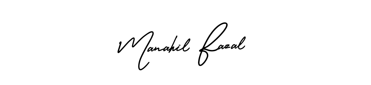 Create a beautiful signature design for name Manahil Fazal. With this signature (AmerikaSignatureDemo-Regular) fonts, you can make a handwritten signature for free. Manahil Fazal signature style 3 images and pictures png
