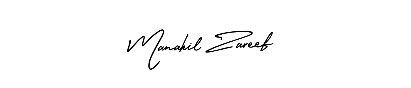 Also we have Manahil Zareef name is the best signature style. Create professional handwritten signature collection using AmerikaSignatureDemo-Regular autograph style. Manahil Zareef signature style 3 images and pictures png