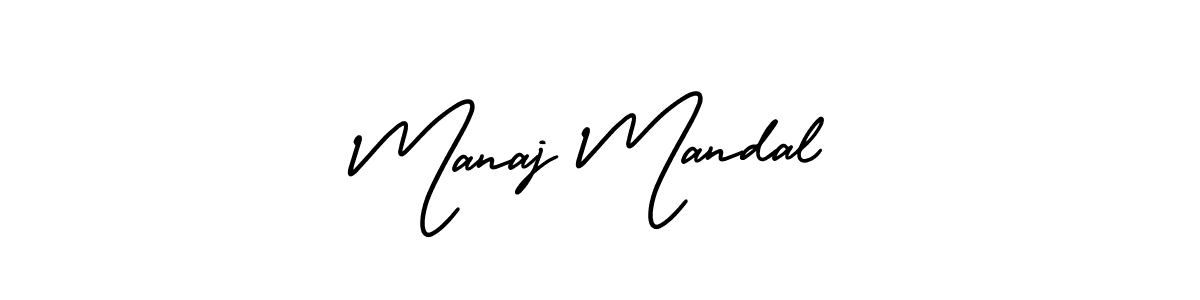 How to make Manaj Mandal name signature. Use AmerikaSignatureDemo-Regular style for creating short signs online. This is the latest handwritten sign. Manaj Mandal signature style 3 images and pictures png