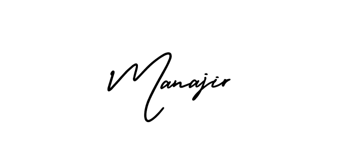 How to make Manajir signature? AmerikaSignatureDemo-Regular is a professional autograph style. Create handwritten signature for Manajir name. Manajir signature style 3 images and pictures png