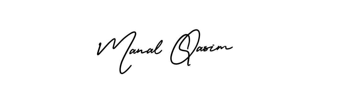 Create a beautiful signature design for name Manal Qasim. With this signature (AmerikaSignatureDemo-Regular) fonts, you can make a handwritten signature for free. Manal Qasim signature style 3 images and pictures png