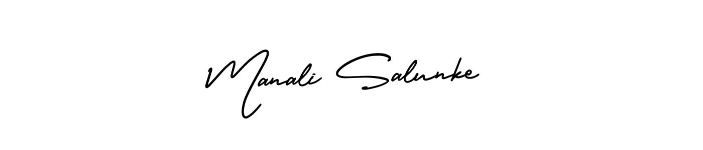 if you are searching for the best signature style for your name Manali Salunke. so please give up your signature search. here we have designed multiple signature styles  using AmerikaSignatureDemo-Regular. Manali Salunke signature style 3 images and pictures png