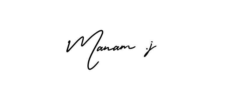 How to Draw Manam .j signature style? AmerikaSignatureDemo-Regular is a latest design signature styles for name Manam .j. Manam .j signature style 3 images and pictures png