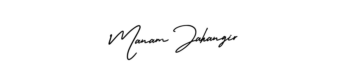 Design your own signature with our free online signature maker. With this signature software, you can create a handwritten (AmerikaSignatureDemo-Regular) signature for name Manam Jahangir. Manam Jahangir signature style 3 images and pictures png