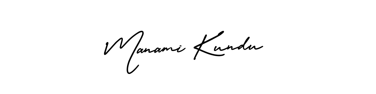 How to make Manami Kundu name signature. Use AmerikaSignatureDemo-Regular style for creating short signs online. This is the latest handwritten sign. Manami Kundu signature style 3 images and pictures png