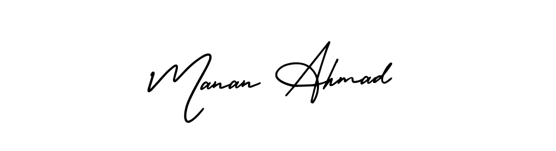 It looks lik you need a new signature style for name Manan Ahmad. Design unique handwritten (AmerikaSignatureDemo-Regular) signature with our free signature maker in just a few clicks. Manan Ahmad signature style 3 images and pictures png