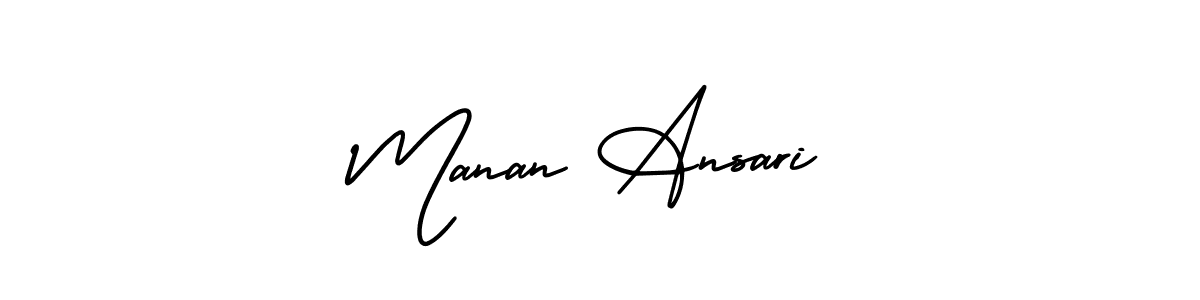 if you are searching for the best signature style for your name Manan Ansari. so please give up your signature search. here we have designed multiple signature styles  using AmerikaSignatureDemo-Regular. Manan Ansari signature style 3 images and pictures png