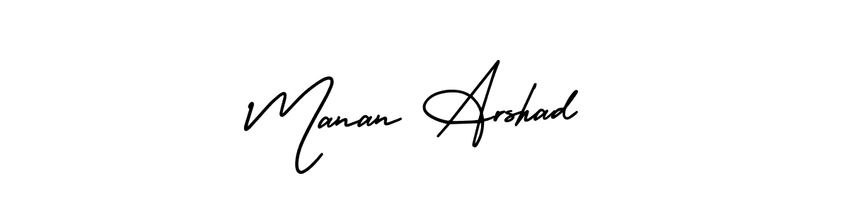 Make a beautiful signature design for name Manan Arshad. With this signature (AmerikaSignatureDemo-Regular) style, you can create a handwritten signature for free. Manan Arshad signature style 3 images and pictures png