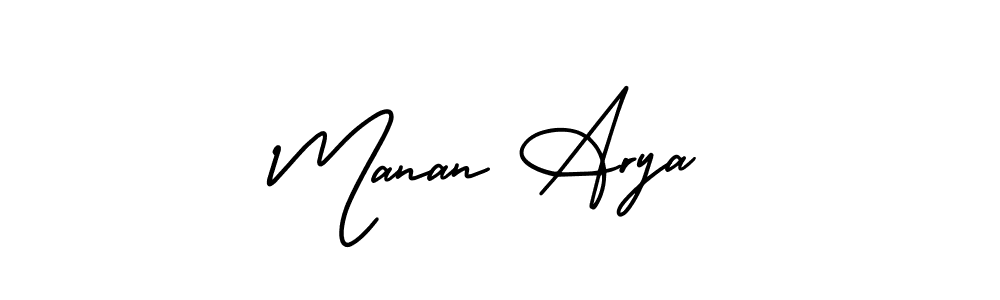 How to make Manan Arya name signature. Use AmerikaSignatureDemo-Regular style for creating short signs online. This is the latest handwritten sign. Manan Arya signature style 3 images and pictures png