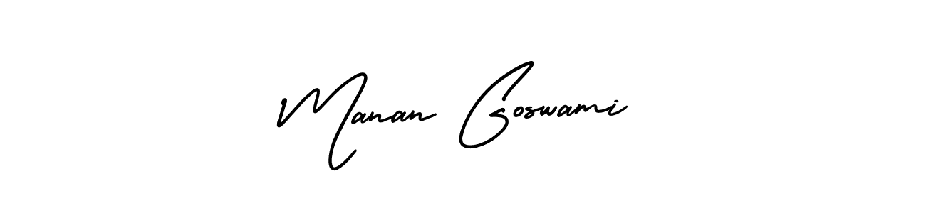 Create a beautiful signature design for name Manan Goswami. With this signature (AmerikaSignatureDemo-Regular) fonts, you can make a handwritten signature for free. Manan Goswami signature style 3 images and pictures png