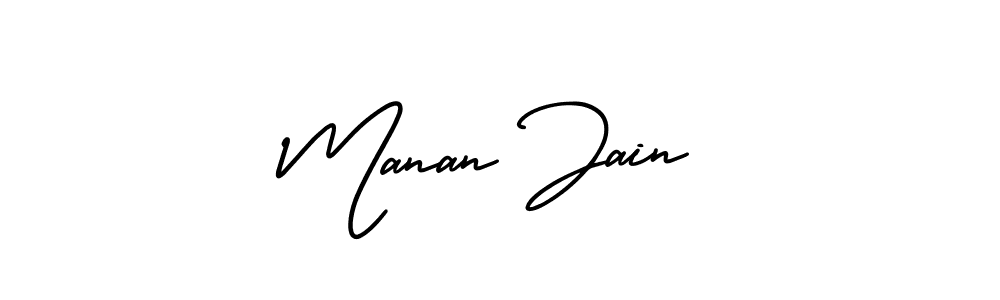 How to make Manan Jain name signature. Use AmerikaSignatureDemo-Regular style for creating short signs online. This is the latest handwritten sign. Manan Jain signature style 3 images and pictures png