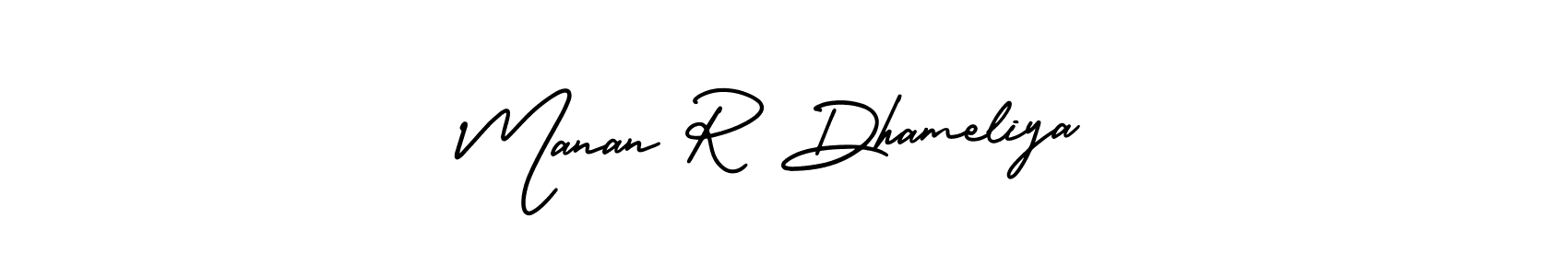 Use a signature maker to create a handwritten signature online. With this signature software, you can design (AmerikaSignatureDemo-Regular) your own signature for name Manan R Dhameliya. Manan R Dhameliya signature style 3 images and pictures png