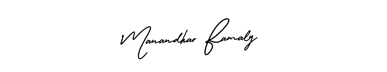 AmerikaSignatureDemo-Regular is a professional signature style that is perfect for those who want to add a touch of class to their signature. It is also a great choice for those who want to make their signature more unique. Get Manandhar Famaly name to fancy signature for free. Manandhar Famaly signature style 3 images and pictures png