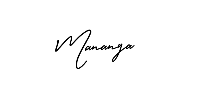 Make a beautiful signature design for name Mananya. With this signature (AmerikaSignatureDemo-Regular) style, you can create a handwritten signature for free. Mananya signature style 3 images and pictures png