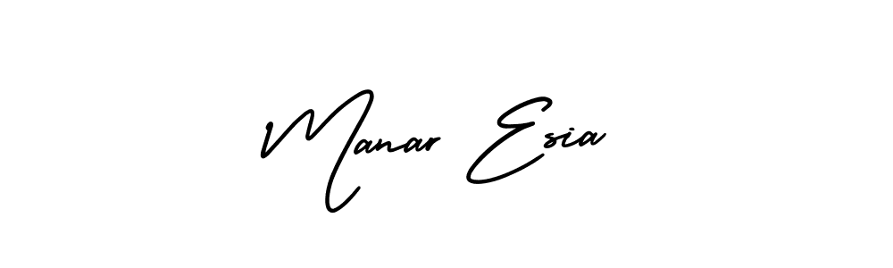 It looks lik you need a new signature style for name Manar Esia. Design unique handwritten (AmerikaSignatureDemo-Regular) signature with our free signature maker in just a few clicks. Manar Esia signature style 3 images and pictures png