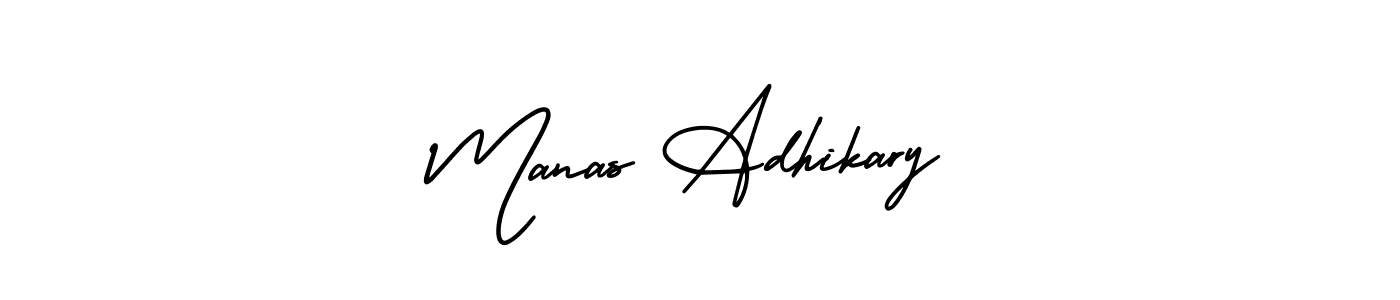 How to make Manas Adhikary name signature. Use AmerikaSignatureDemo-Regular style for creating short signs online. This is the latest handwritten sign. Manas Adhikary signature style 3 images and pictures png