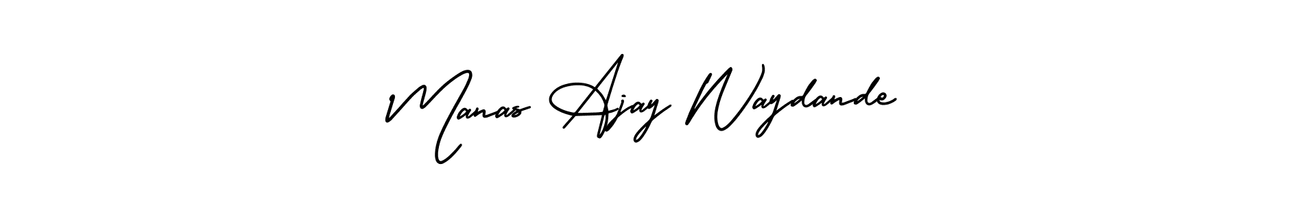 How to make Manas Ajay Waydande name signature. Use AmerikaSignatureDemo-Regular style for creating short signs online. This is the latest handwritten sign. Manas Ajay Waydande signature style 3 images and pictures png