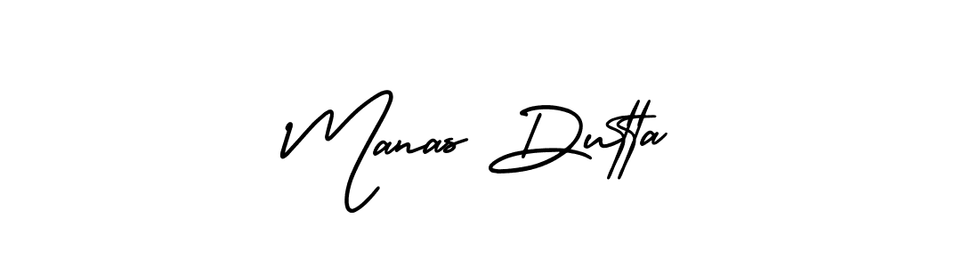 The best way (AmerikaSignatureDemo-Regular) to make a short signature is to pick only two or three words in your name. The name Manas Dutta include a total of six letters. For converting this name. Manas Dutta signature style 3 images and pictures png