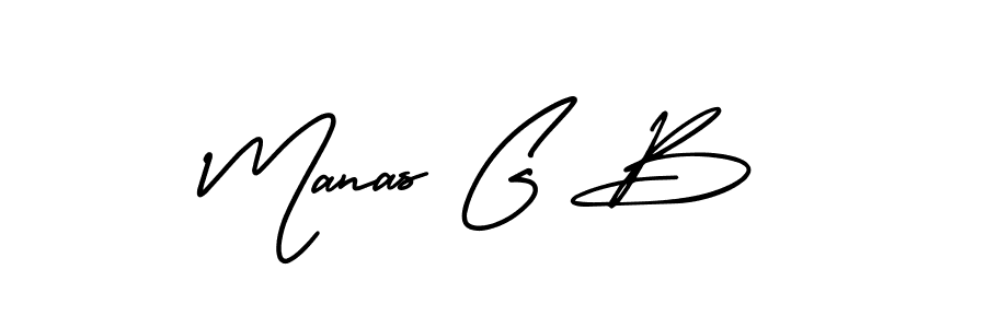 Use a signature maker to create a handwritten signature online. With this signature software, you can design (AmerikaSignatureDemo-Regular) your own signature for name Manas G B. Manas G B signature style 3 images and pictures png