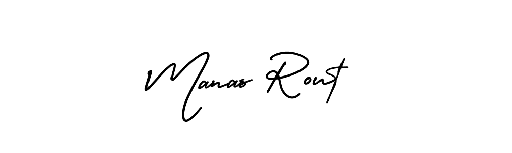 How to make Manas Rout name signature. Use AmerikaSignatureDemo-Regular style for creating short signs online. This is the latest handwritten sign. Manas Rout signature style 3 images and pictures png