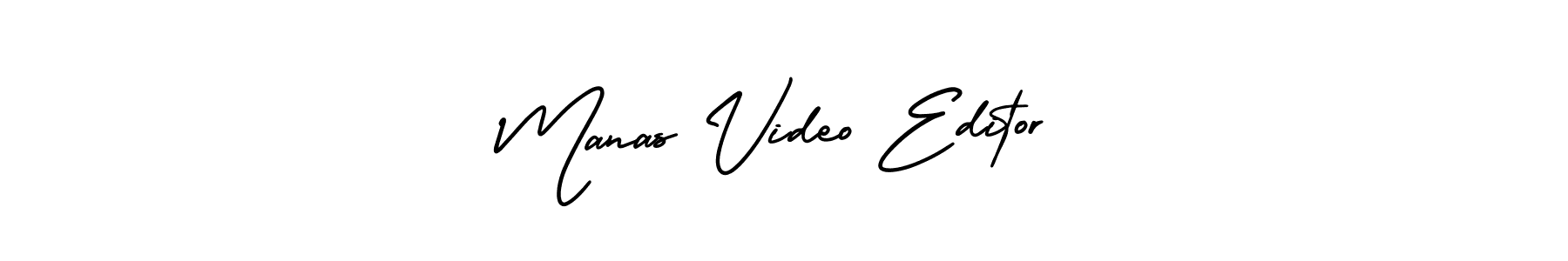 Manas Video Editor stylish signature style. Best Handwritten Sign (AmerikaSignatureDemo-Regular) for my name. Handwritten Signature Collection Ideas for my name Manas Video Editor. Manas Video Editor signature style 3 images and pictures png