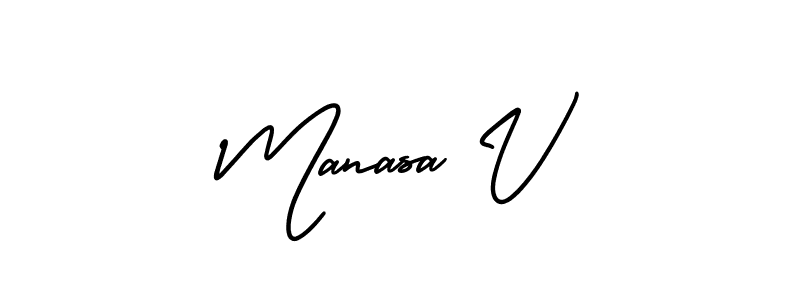 How to Draw Manasa V signature style? AmerikaSignatureDemo-Regular is a latest design signature styles for name Manasa V. Manasa V signature style 3 images and pictures png